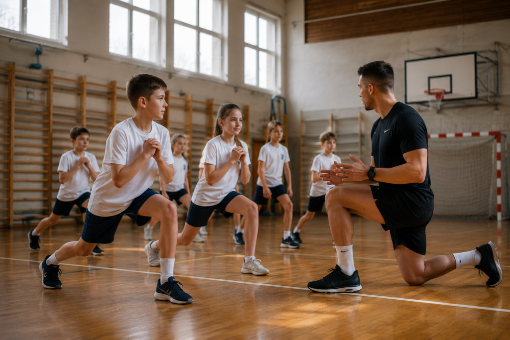 Zajęcia sportowe dla szkół w Krakowie z trenerem NCKF i uczniami